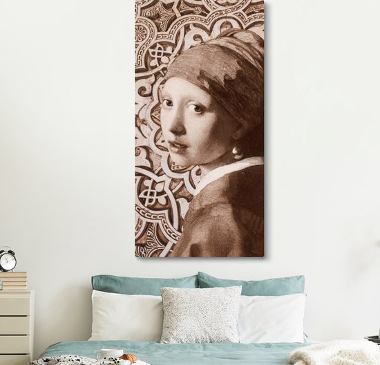 Peinture sur toile Fille à la perle - Vermeer - Motifs - 80x160 cm - Déco Décoration murale