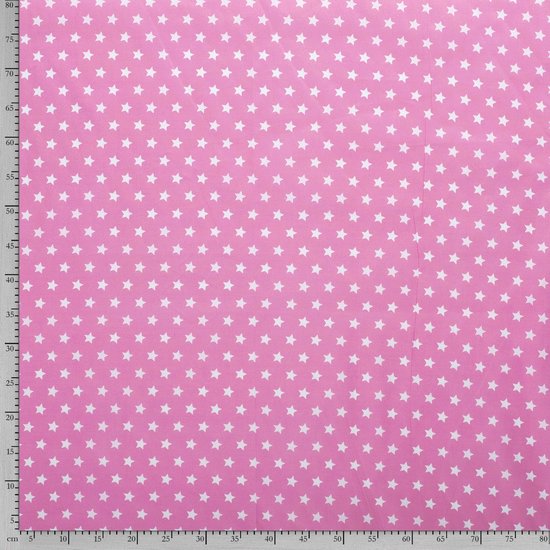 Tissu en Katoen - Grandes étoiles - 140cm de large - Rose clair - 10 mètres