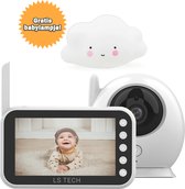 Bol.com LS Tech LS100 - Babyfoon met camera - Baby camera 7 functies - HD Babyphone Wit aanbieding