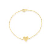 Xoo - Armband - Hartje - Liefde - Heart - Minimalistische armband - Schakel armband - Vriendschaps armband - Cadeau voor haar - Love - 925 zilver - Gold plated - Goud