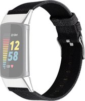 By Qubix - Geschikt voor Fitbit Charge 5 - Fitbit Charge 6 Nylon bandje - Denim zwart - Smartwatch Band - Horlogeband - Polsband