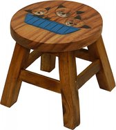 Kinderkruk | Hout | Kat | Poes | 25 cm hoog | Kruk voor kinderen | Dieren | Handgemaakt | Uniek |