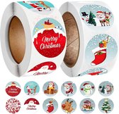 1000 Kerststickers | Ronde etiketten | Zelfklevende kerststickers | Geschikt voor kerstkaarten, enveloppe en geschenkzakjes