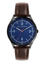 Ted Baker MANHATT - BKPMHS114 - Herenhorloge - Donker bruin - Blauw - Lederen horlogeband - 40mm -