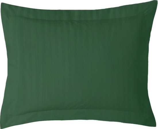 iSleep Satijnstreep Kussensloop - 60x70 cm - Donker Groen