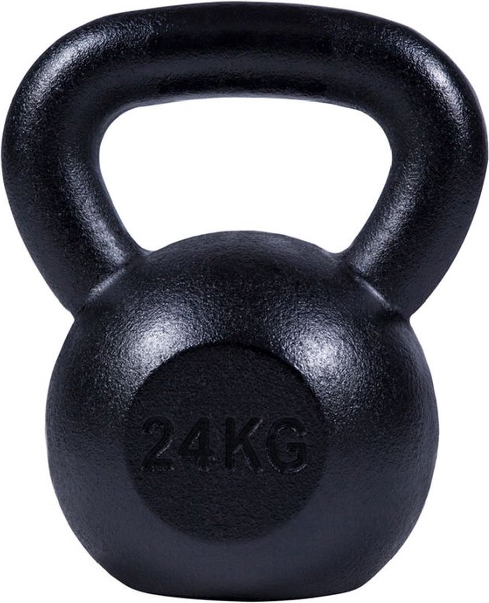 Gorilla Sports - Kettlebell - Gietijzer Zwart - 24 kg - Extra Stabiel