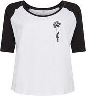 Merchcode Banksy - Brandalised - Banksy's Graffiti Balloons Raglan top - 3XL - Wit/Zwart