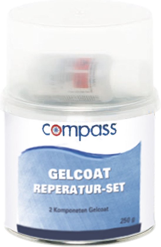 Yachtcare Gelcoat Repair Kit VT - RAL 9010 - Styreenvrije reparatieset - 200 g - repareert kleine krassen, schrammen en afbladderen - droogt snel - ideaal voor boot, caravan en camper