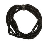 Rek armband - Zwart - One size - kralen - Damesdingetjes