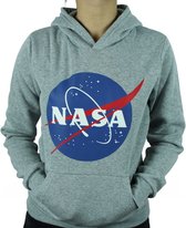 Nasa Hoodie met capuchon - NASA Sweater/trui met kap. Kleur Mele grijs. Maat L.