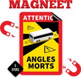 Brute Strength - Voordeelset 3 Magneet Stickers Dode Hoek Frankrijk - Bus - Camper - Attention Angles Morts - Duurzame Kwaliteit - Formaat 17 x 25 cm