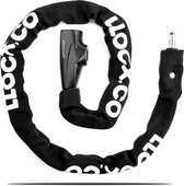 LLOCX Fiets Kettingslot van 1 meter + 2 Sleutels – 6mm Roestvrij Aluminium – Sluiten zonder Sleutel – Insteekslot met Zwarte Kliksluiting – Krasvrije & Scheurvrije Sleeve