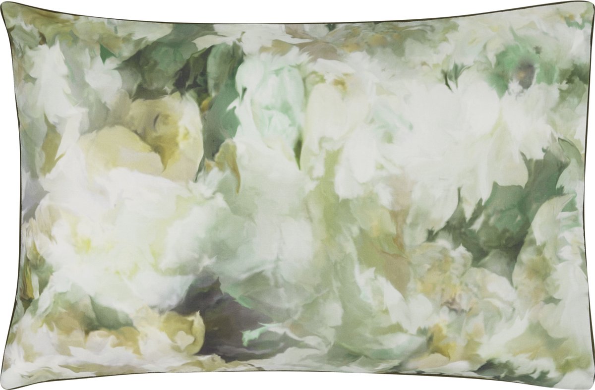 DESIGNERS GUILD - Fleurs de jour Celadon Kussensloop in katoen perkal met print 50 x 75 cm