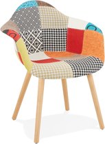 Alterego Design stoel met armleuningen 'RAMBLA' patchwork stijl