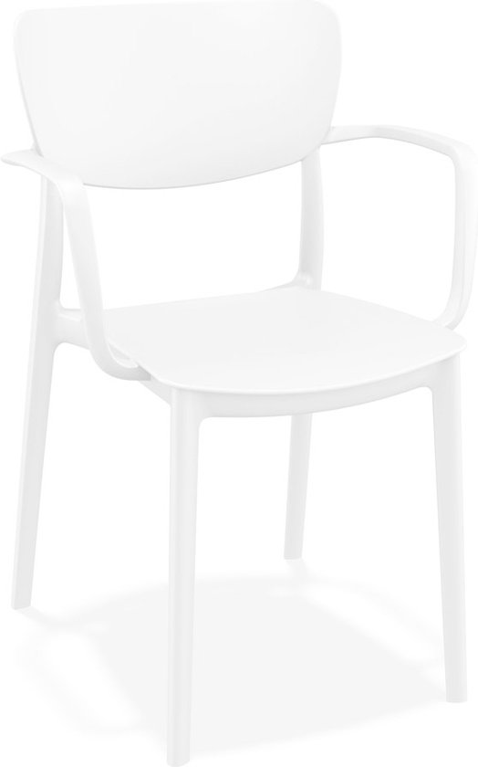 Chaise Alterego avec accoudoirs 'GRANPA' en plastique blanc