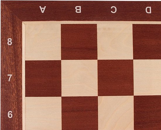 Thumbnail van een extra afbeelding van het spel Schaakbord Professioneel Sapele/Esdoorn Veld 50mm (met coördinaten)