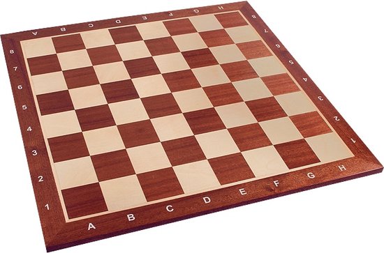 Afbeelding van het spel Schaakbord Professioneel Sapele/Esdoorn Veld 50mm (met coördinaten)