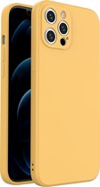 iSolay Ultradun iPhone 12 Pro Hoesje | Shock Proof Case | Siliconen Hoesje | Wasbaar Hoesje | Anti Vingerafdruk Hoesje | iPhone Case | Geel