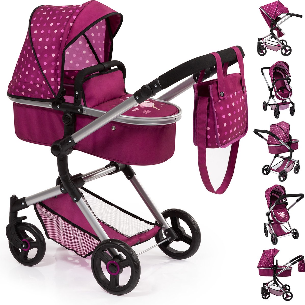 Bol.com Bayer Design - Combi Poppenwagen Neo Vario - Paars met Fee aanbieding