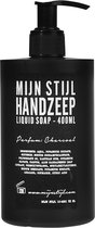 Mijn Stijl-Handzeep-stoere flacon-parfum-charcoal-liquid soap-400 ml