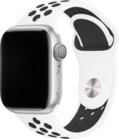 Sport watch bandje - Wit / Zwart - 38/40/41mm - M/L - Series 1 2 3 4 5 6 7 SE - Geschikt voor Apple Watch