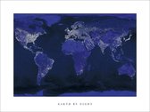 Pyramid Earth by Night Kunstdruk 80x60cm Poster - 80x60cm