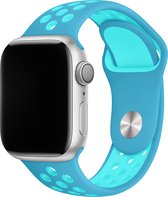 Sport watch bandje - Blauw / Lichtblauw - 42/44/45mm - M/L - Series 1 2 3 4 5 6 7 SE - Geschikt voor Apple Watch