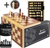Sincer Schaakbord met Staunton Schaakstukken – 2 EXTRA Koninginnen – Inclusief E-book met Schaakregels - Houten Handgemaakte Schaakset/Schaakspel voor Volwassenen – GROOT FORMAAT van39x39cm - Chess Board/Set