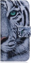 Motorola Moto E20 / E30 / E40 leeuw tijger book case wallet hoesje