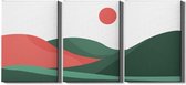 Walljar - Green Waves - Muurdecoratie - Canvas schilderij