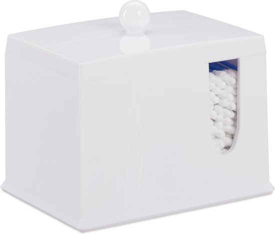 Relaxdays Pots à cotons-tiges avec tablette, 2 récipients avec