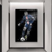 Wallyard - Kylian Mbappe - Wall art - 80x120 cm - premium glass - incl. muur bevestiging