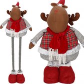 Figurine de Noël Springos | Renne de Noël | Décorations de Noël | 1 pièce | Hauteur réglable | 55-95cm