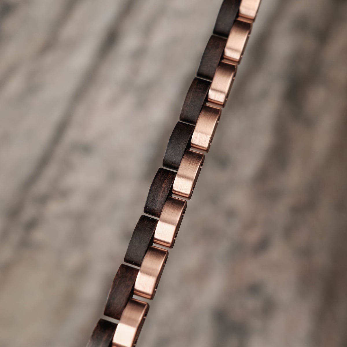 Holzkern Armband Duet (Leadwood / Rosé)