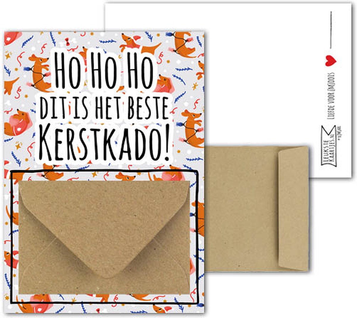 Geldkaart met mini Envelopje -> Kerst - No: 06 (Hondje-Tekkel-HoHoHo Beste | bol.com