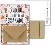 Geldkaart met mini Envelopje -> Kerst - No: 06 (HoHoHo dit is het Beste KerstKado - Hondjes, Tekkel in kerstlampjes) - LeuksteKaartjes.nl by xMar