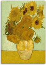 Trend24 - Canvas Schilderij - Sunflowers - V. Van Gogh Reproduction - Schilderijen - Reproducties - 60x90x2 cm - Geel