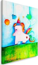 Trend24 - Canvas Schilderij - Unicorn - Schilderijen - Voor Jongeren - 40x60x2 cm - Meerkleurig