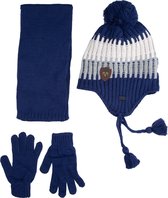 Kitti 3-Delig Winter Set | Muts met Fleecevoering - Sjaal - Handschoenen | 4-8 Jaar Jongens | Noorderling-01 (K2170-12)