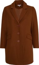 EVIVA - LANGE JAS SINGLE BREASTED, COGNAC