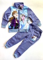 Disney Frozen set joggingpak - trainingspak - vrijetijdspak - huispak - Vest + Broek - Lila - 128 cm - 8 jaar