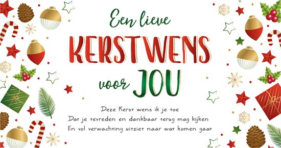Kaart - Kerst - Intense - Lieve kerstwens voor jou - KIP13-A - 226x119mm