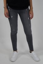 Dames Slim Fit Jeans Grey Ripped