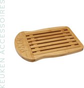 Snijplank - Broodplank met kruimel opvangdeel - hout - bamboe - 2-zijdig te gebruiken