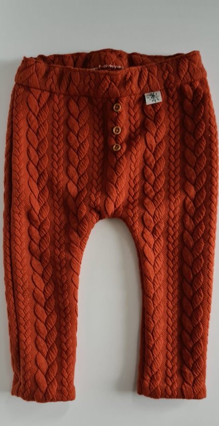 Leggings Bébé - leggings unisexes - hiver - rouge/marron - taille 74 - (paille de lit Sweet Bébé fait à la main)