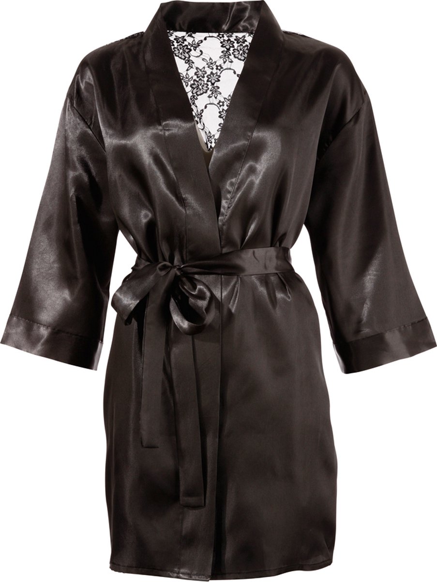 Goedkoopste Cottelli Collection – Kimono Non-Transparant Uitdagen en Stijlvol – Maat L/XL – Zwart