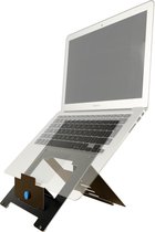 R-Go Riser Flexibel Laptopstandaard, Verstelbare notebookstandaard van aluminium, Ergonomisch en compact, Compatibel voor laptop (10-22 inch),Opvouwbare en ultradun, Zwart