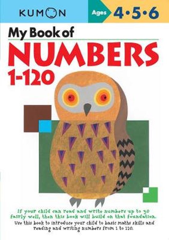 Kumon My Book of Numbers 1-120: kinderboek met uilillustratie, voor leeftijden 4-5-6.