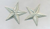 Sterren applicaties zilverkleur strijkbaar(7cm in diameter)