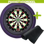 Mission Axis + Rubberen Dartmat 90*250 + Dartbordverlichting Basic (Paars)